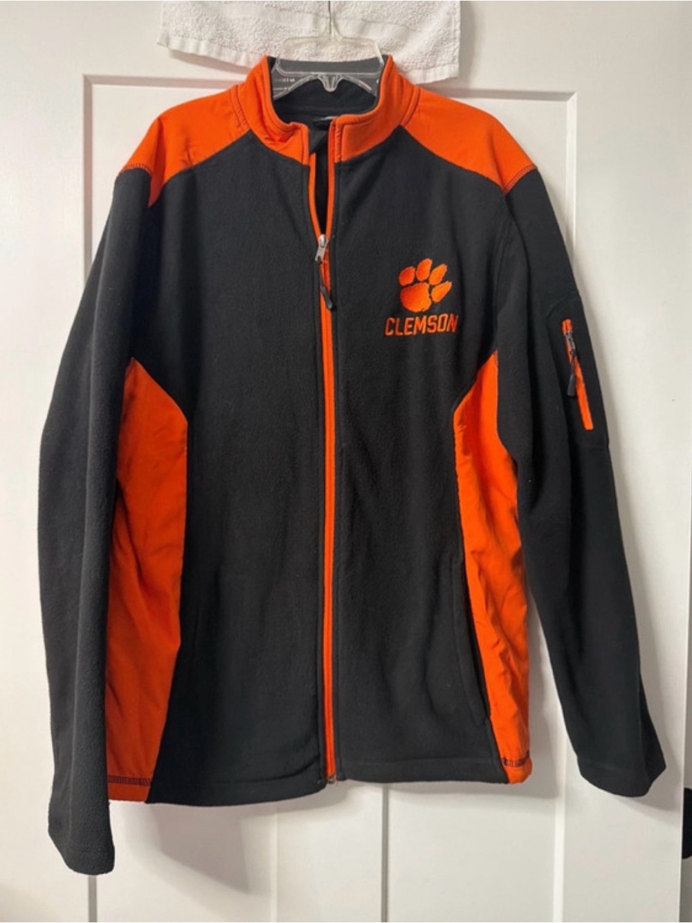 Colosseum Black & Orange Full-Zip Fleece Jacket